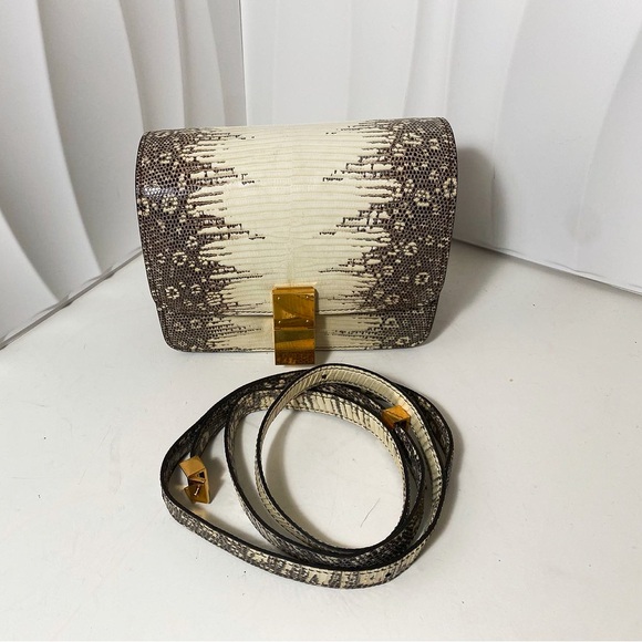 Celine Handbags - CELINE Classic Box Small Bag Himalayan Lizard Skin